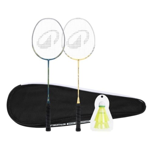 ADULT BADMINTON RACKET BR 190 SET PARTNER GREEN BEIGE