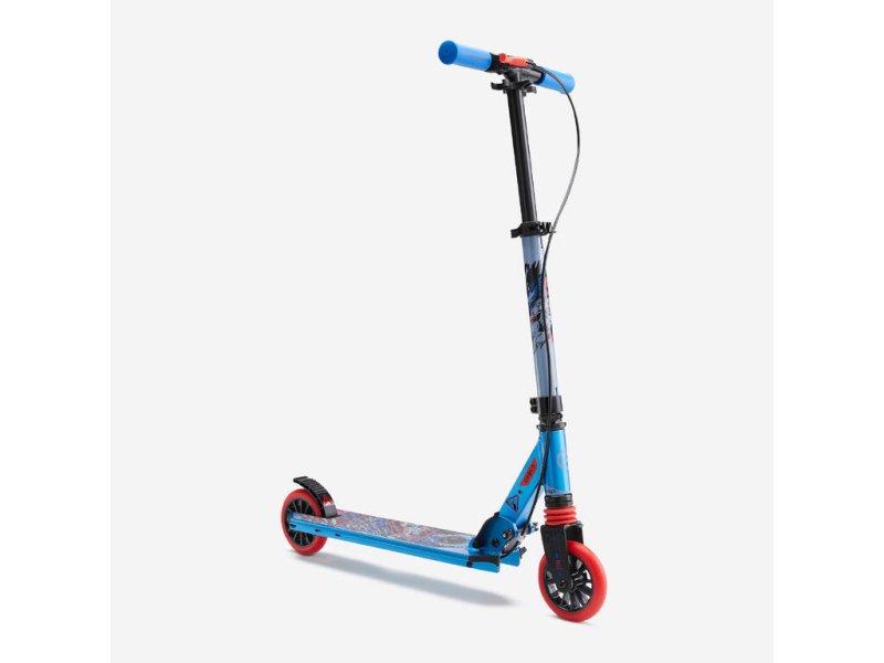 Kids' Scooter With Handlebar Brake and Suspension Mid 5 - Blue Graphics